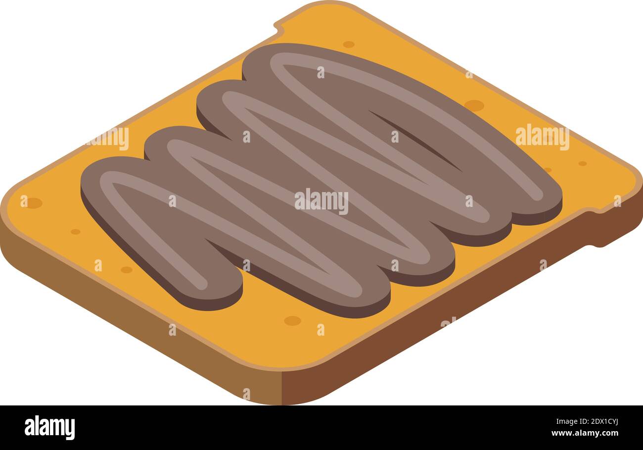 Icona sandwich con pasta di cioccolato. Isometrica di pasta di cioccolato vettore di vettore icona per web design isolato su sfondo bianco Illustrazione Vettoriale