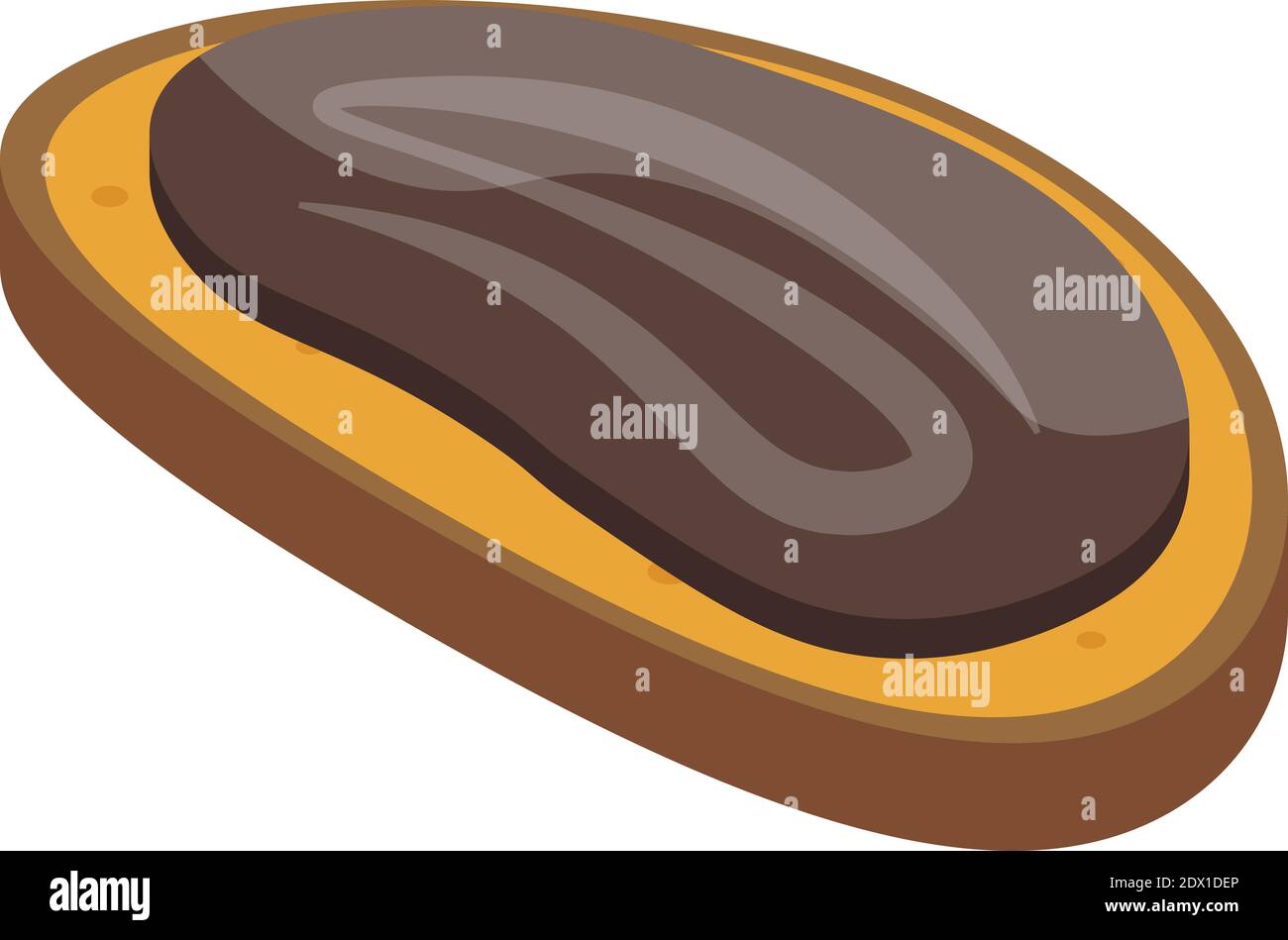 Icona di pane con pasta di cioccolato. Isometrica di pasta di cioccolato icona vettore di pane per web design isolato su sfondo bianco Illustrazione Vettoriale