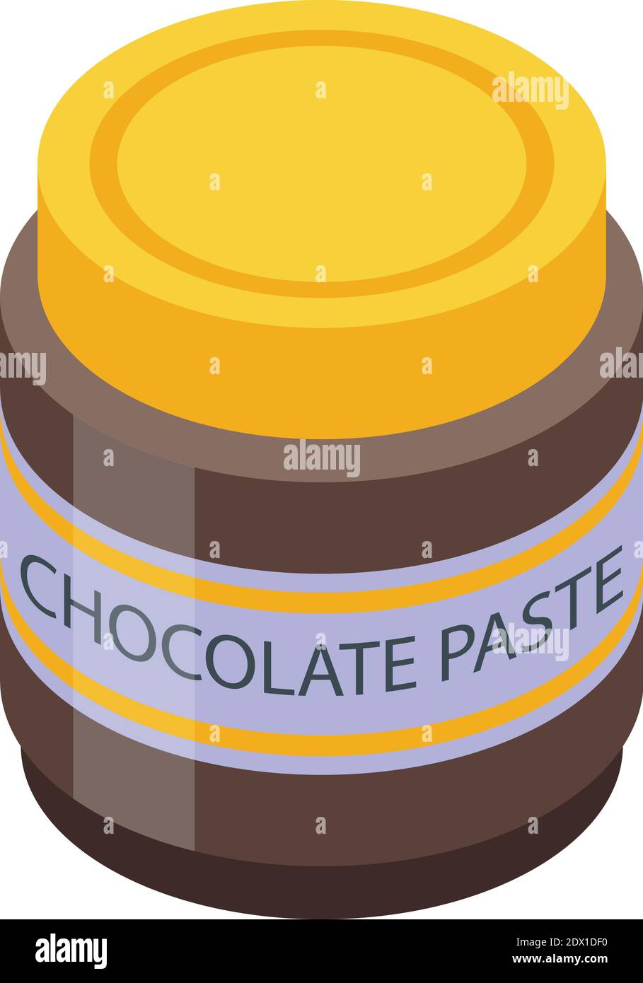 Icona del vasetto di vetro in pasta di cioccolato. Isometrica di pasta di cioccolato vetro vaso icona vettore per il web design isolato su sfondo bianco Illustrazione Vettoriale
