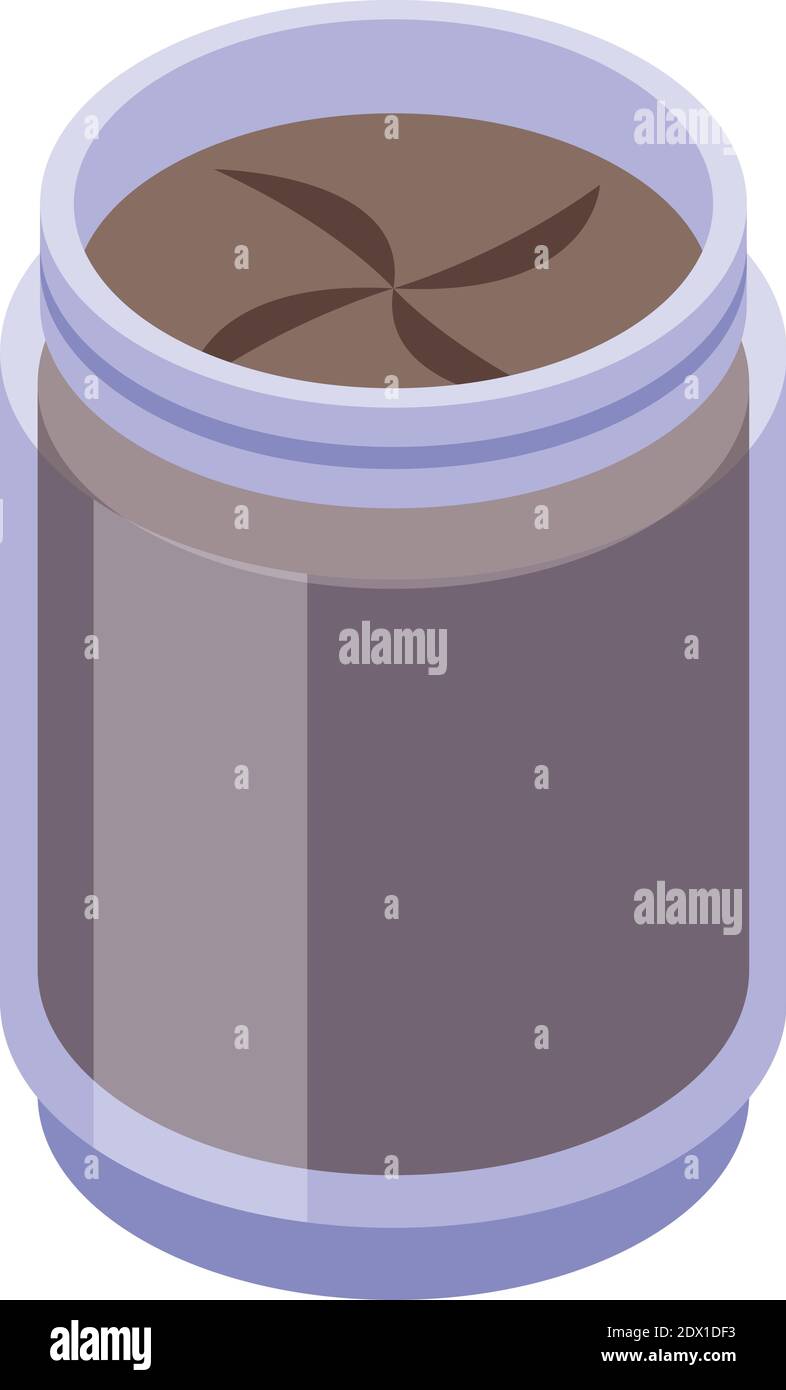 Icona del vasetto di pasta di cioccolato. Isometrica di pasta di cioccolato icona vettore vaso per web design isolato su sfondo bianco Illustrazione Vettoriale