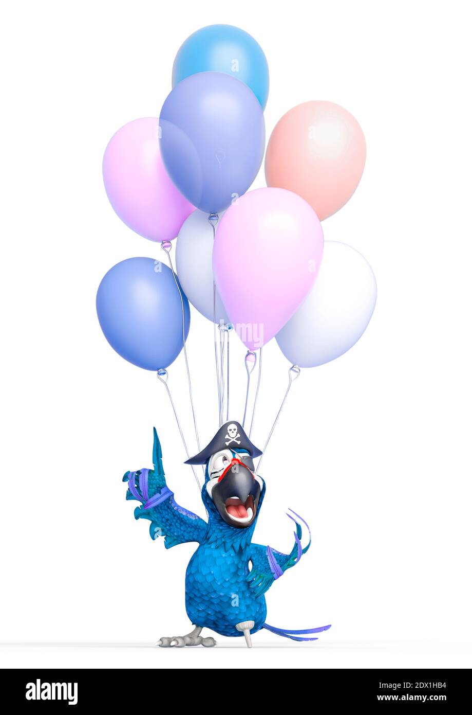pirata pappagallo ha avuto alcuni palloncini, illustrazione 3d Foto stock -  Alamy