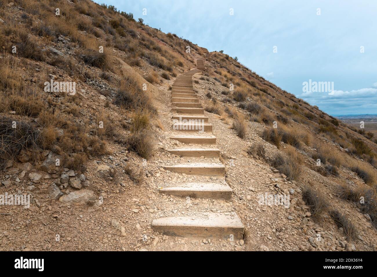 Scalinata che conduce al monte Cabezo de las Cortinillas Foto Stock