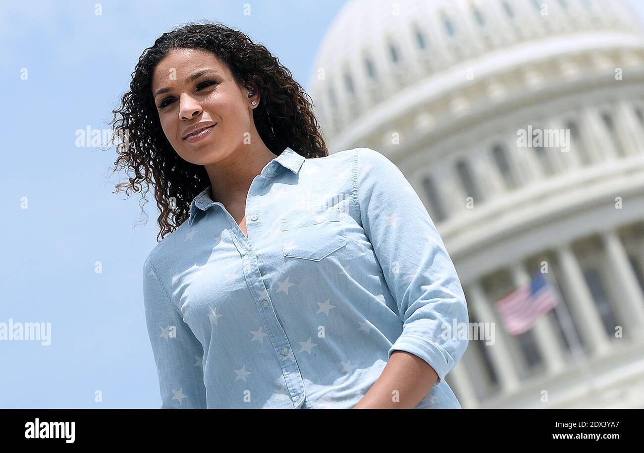 Jordin Sparks, vincitore dell'American Idol, prova il concerto del 4 luglio al Capitol 3 luglio 2014 a Washington, DC, USA. Foto di Olivier Douliery/ABACAPRESS.COM Foto Stock