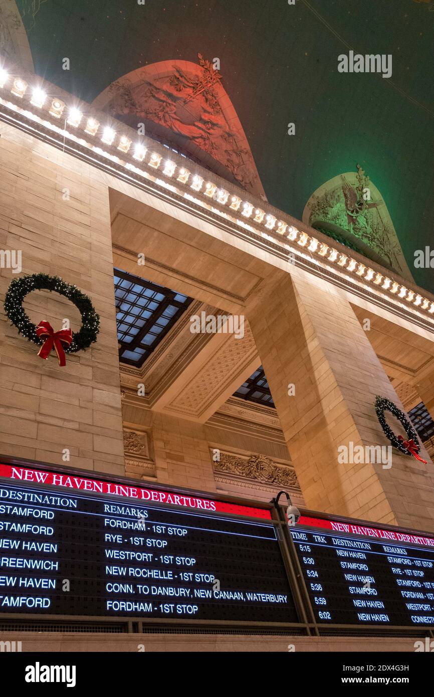 Grand Central Terminal di New York City è decorato per la stagione delle vacanze, STATI UNITI D'AMERICA Foto Stock