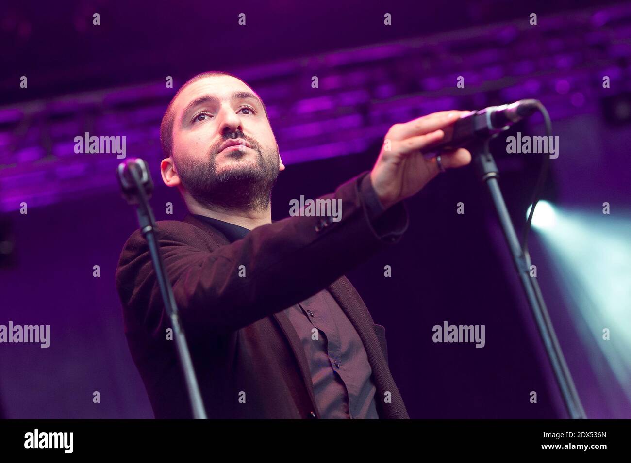 Ibrahim Maalouf si esibisce dal vivo durante il Pleins Feux Festival di Bonneville, Francia, il 17 luglio 2014. Foto di Gilles BERTRAND/ABACAPRESS.COM Foto Stock