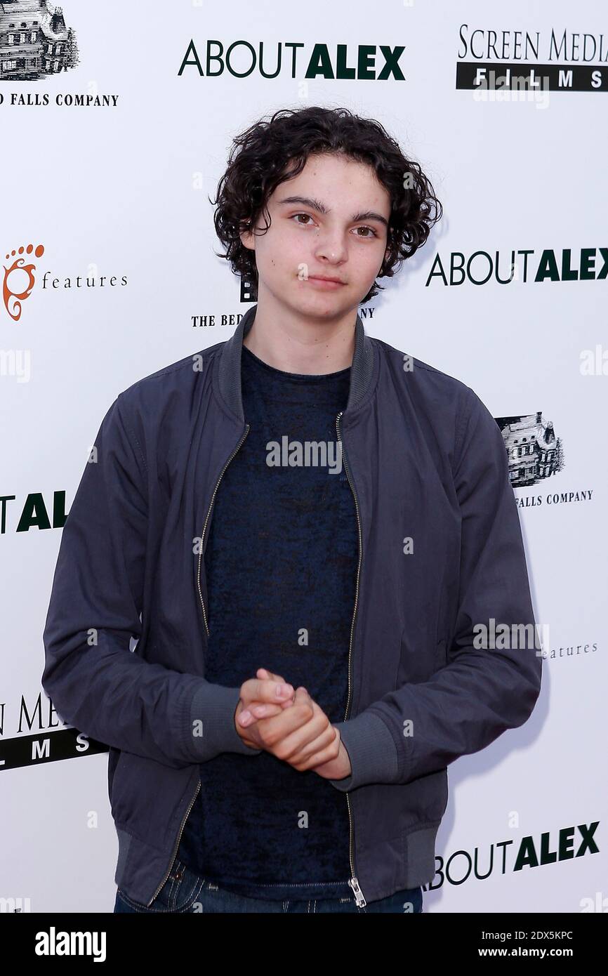 Max Burkholder partecipa alla prima di About Alex all'ARCLIGHT Hollywood, a Hollywood, Los Angeles, CA, USA, il 6 agosto 2014. Foto di Julian da Costa/ABACAPRESS.COM Foto Stock