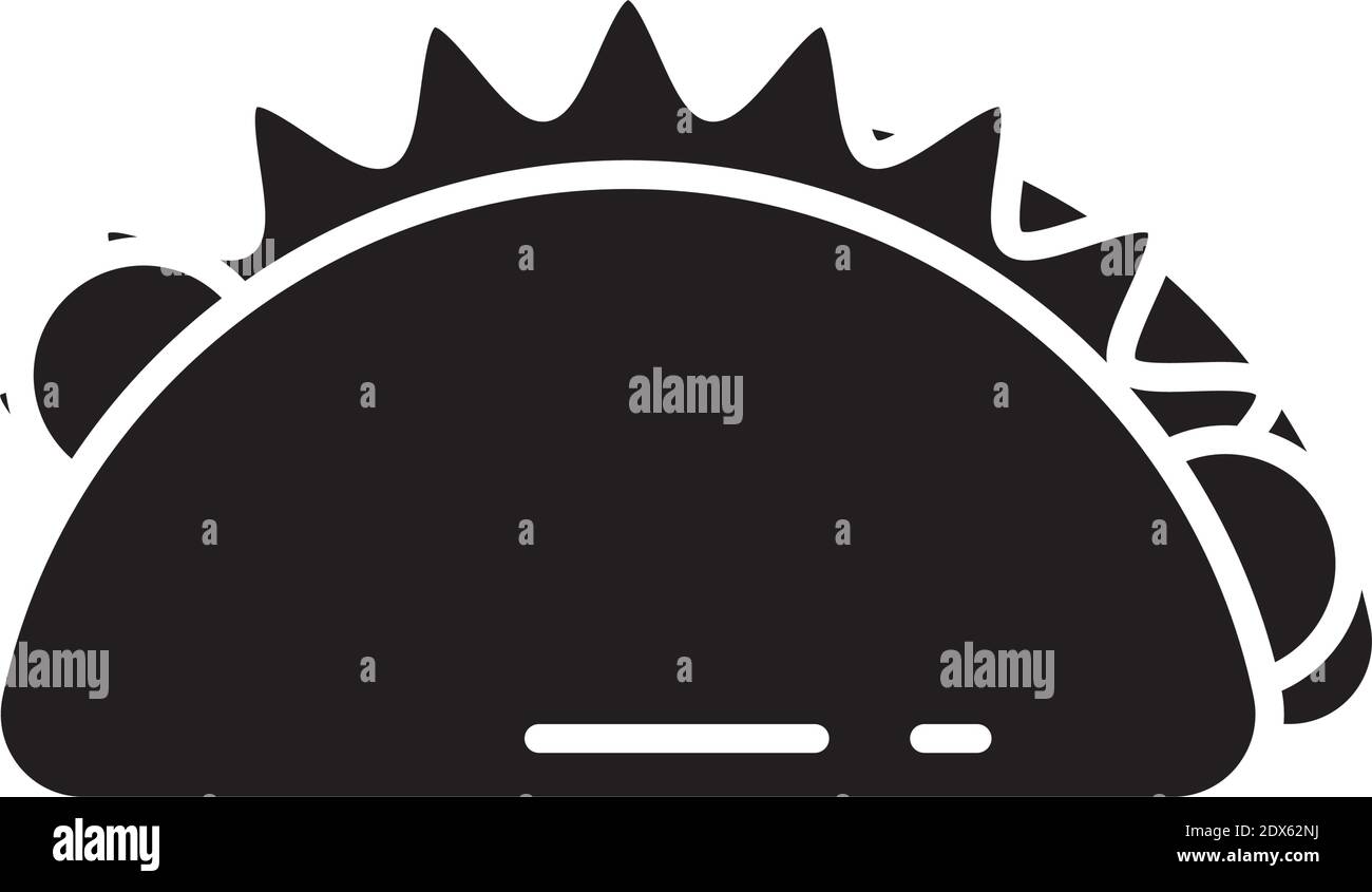 messicano taco cibo silhouette stile icona vettore illustrazione disegno Illustrazione Vettoriale