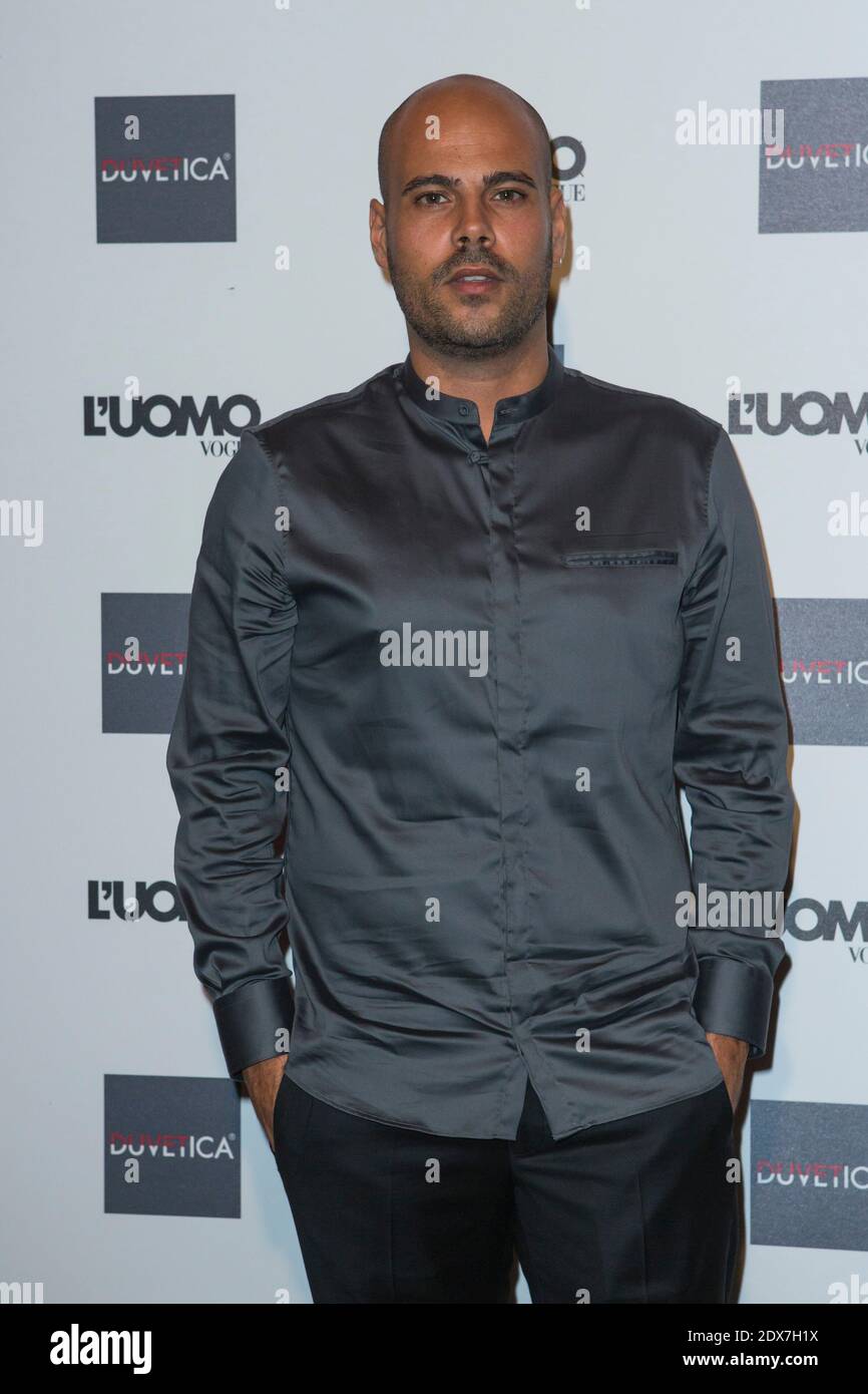 Marco D'Amore partecipa alla serata di gala di Vogue Man sponsorizzata da Duvetica all'Arsenale Torre di porta Nuova, in occasione del 71° Festival del Cinema di Venezia, 4 settembre 2014. Foto di Marco Piovanotto /ABACAPRESS.COM Foto Stock