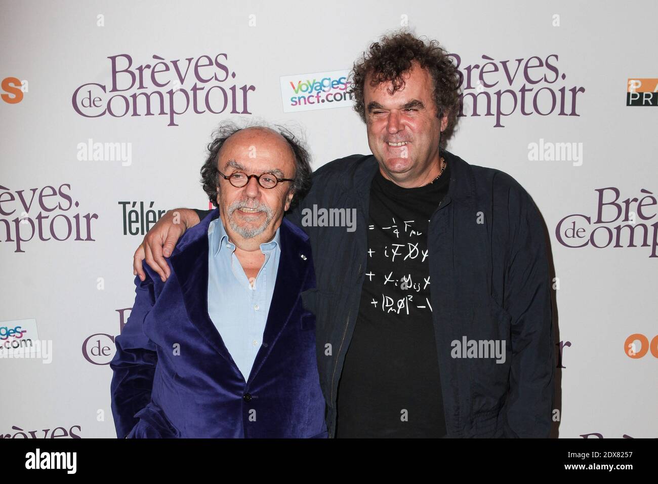 Jean-Michel Ribes e Pippo Delbono alla prima francese del film Breves de comptoir che si è tenuto al Theatre du Rond Point di Parigi, in Francia, l'8 settembre 2014. Foto di Audrey Poree/ABACAPRESS.COM Foto Stock