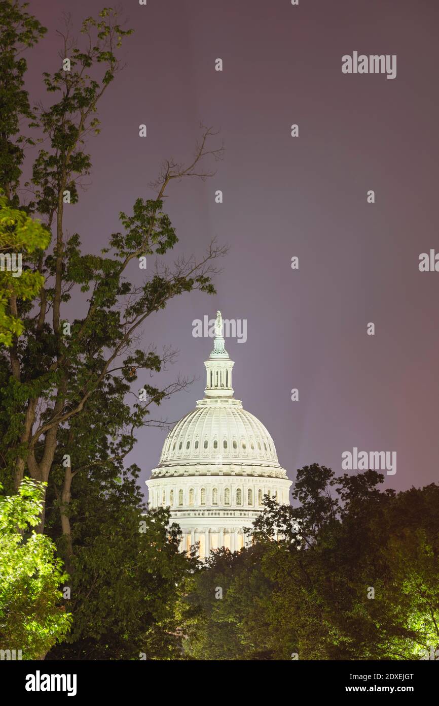 USA, Washington DC, cupola del Campidoglio degli Stati Uniti di notte Foto Stock