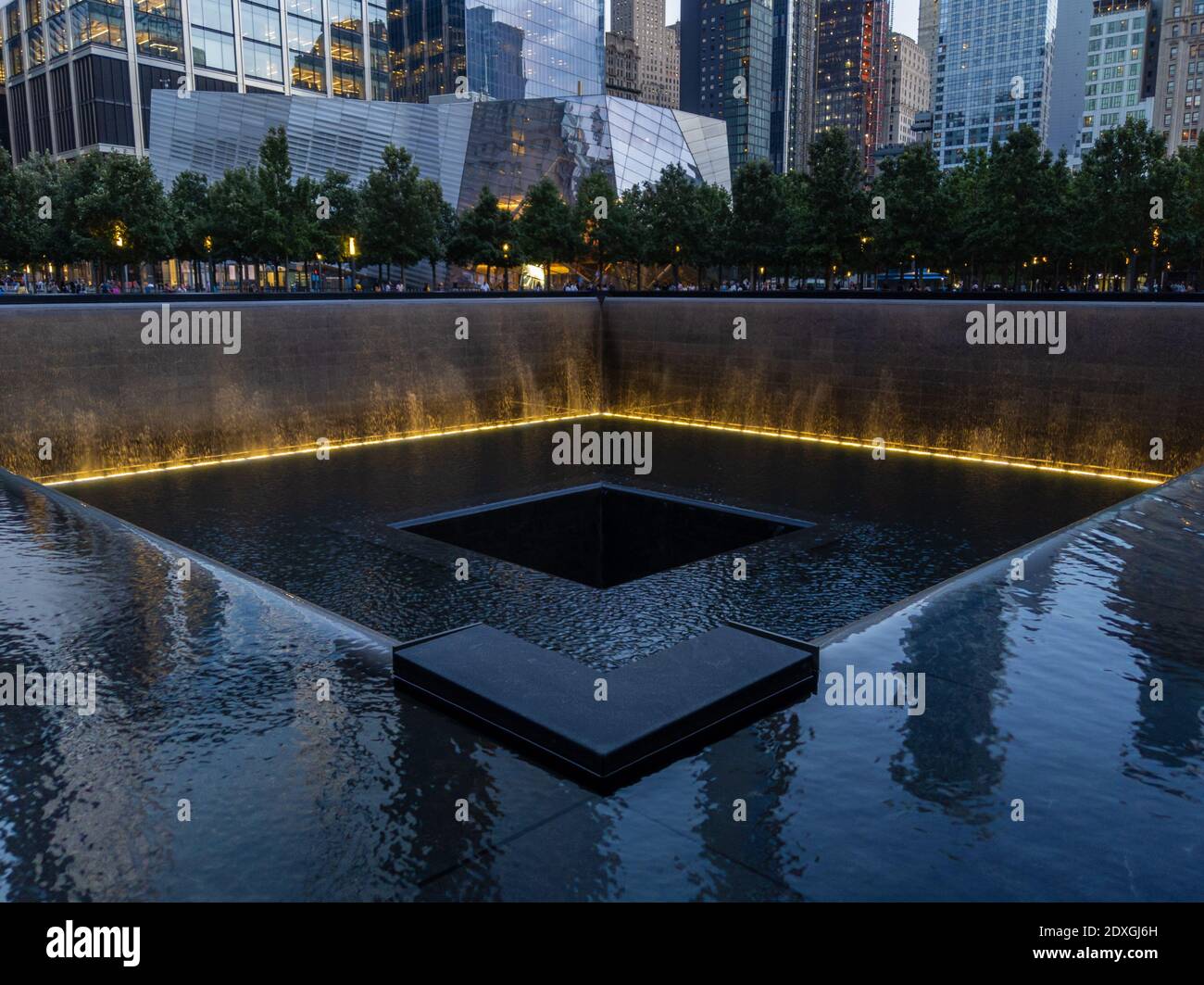 9/11 Memorial a Ground Zero del World Trade Center Foto Stock