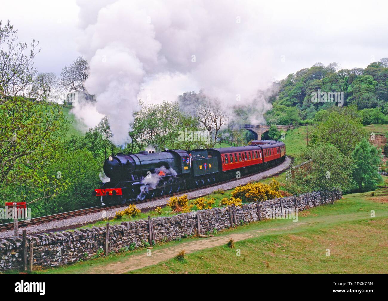 WD No 3672 Dame vera Lynn a Darnholme, North Yorkshire Moors Railway, Inghilterra Foto Stock