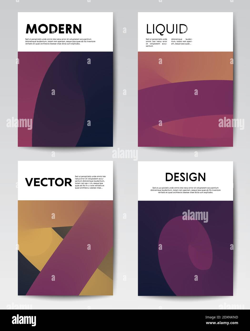 Modello di design a liquido trendy per la copertina dei documenti Illustrazione Vettoriale