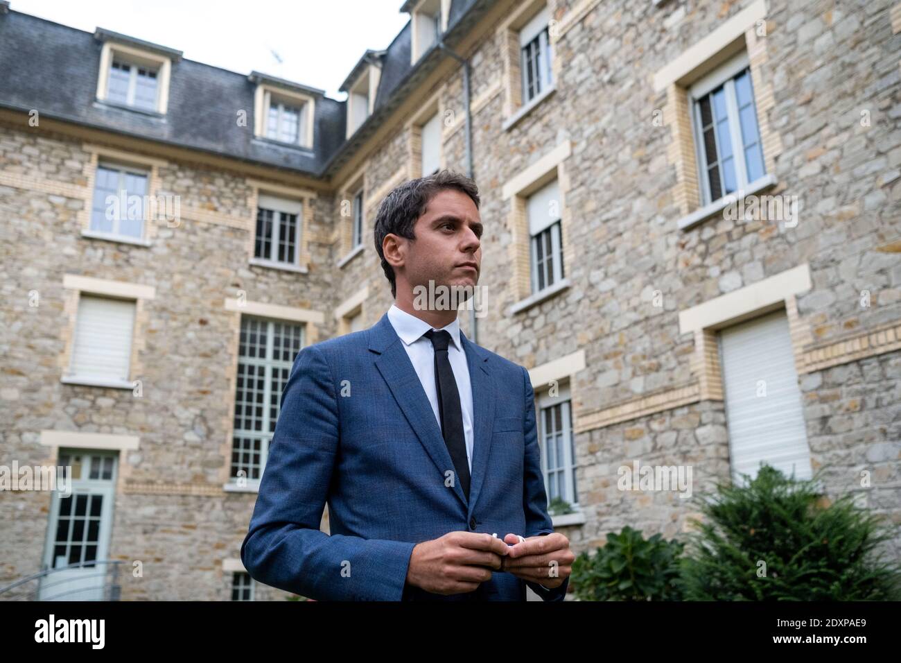 Gabriel Attal, Segretario di Stato al primo Ministro, portavoce del Governo, si reca a Rennes giovedì 1 ottobre per promuovere la riduzione Foto Stock