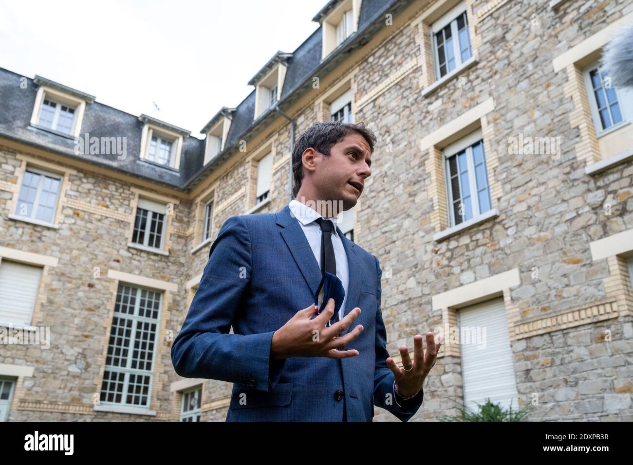 Gabriel Attal, Segretario di Stato al primo Ministro, portavoce del Governo, si reca a Rennes giovedì 1 ottobre per promuovere la riduzione Foto Stock