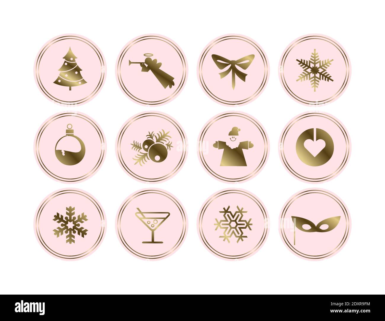 Storie di Natale icone storia di Natale Illustrazione Vettoriale