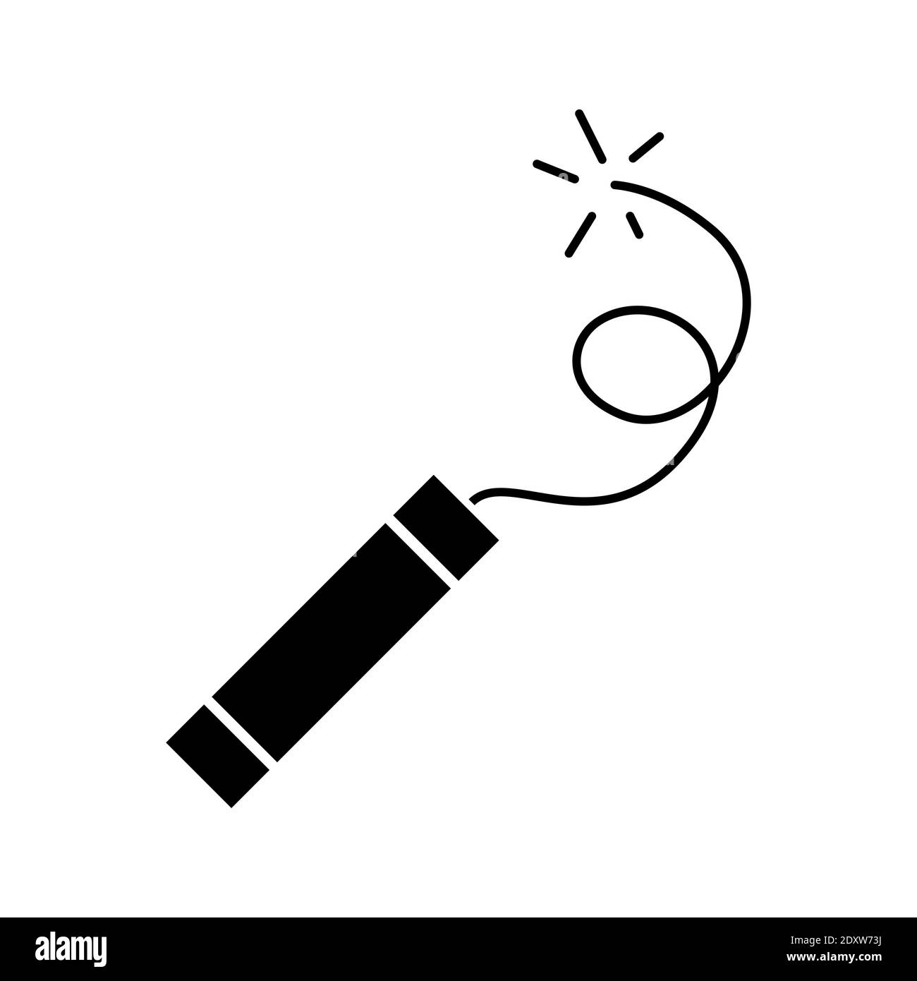 Icona dinamite. Icona dinamite nera isolata su sfondo bianco. Illustrazione vettoriale. Illustrazione Vettoriale