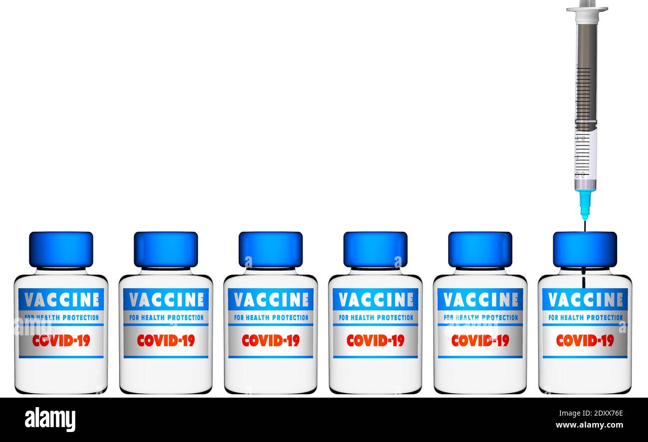 Coronavirus, pandemia, fine del blocco, il periodo di vaccinazione. Ricerca per la cura a Covid-19. Speranza. Test e analisi. Produzione Foto Stock