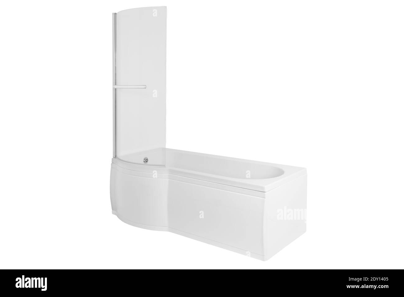 Una moderna vasca da bagno con porte in vetro isolate su un bianco sfondo Foto Stock