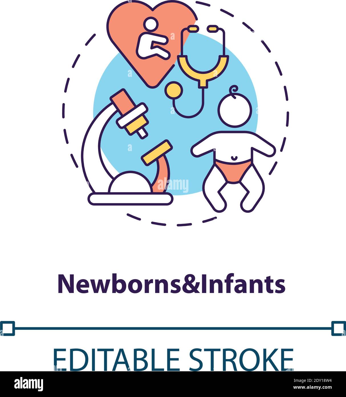 Icona di concetto neonati e neonati Illustrazione Vettoriale