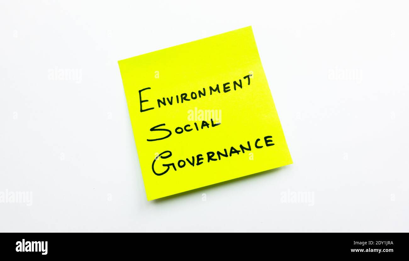 ESG ambiente Social Governance concetto di investimento finanziario Foto Stock