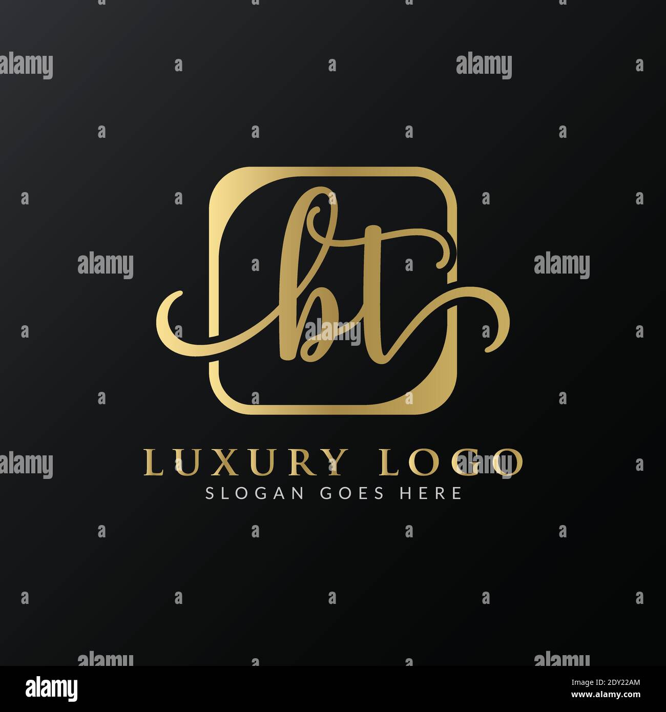 Initial BT Letter Logo Creative Modern Typography Vector Template. Creative Luxury Letter BT Logo Vector. Illustrazione Vettoriale