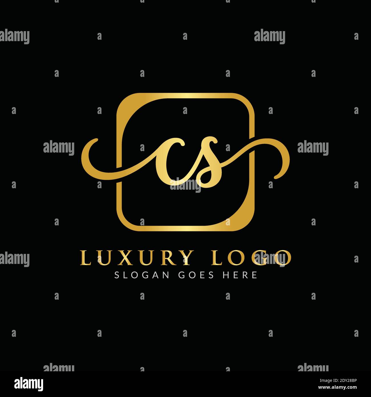 Initial CS Letter Logo Creative Modern Typography Vector Template. Creative Luxury Letter CS Logo Vector. Illustrazione Vettoriale