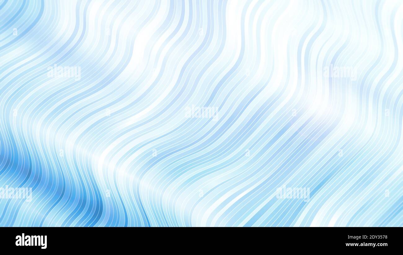 Sfondo di linee o strisce diagonali bianche e blu chiaro ondulate. Sfondo a strisce astratte luminoso con risoluzione 4k. Foto Stock