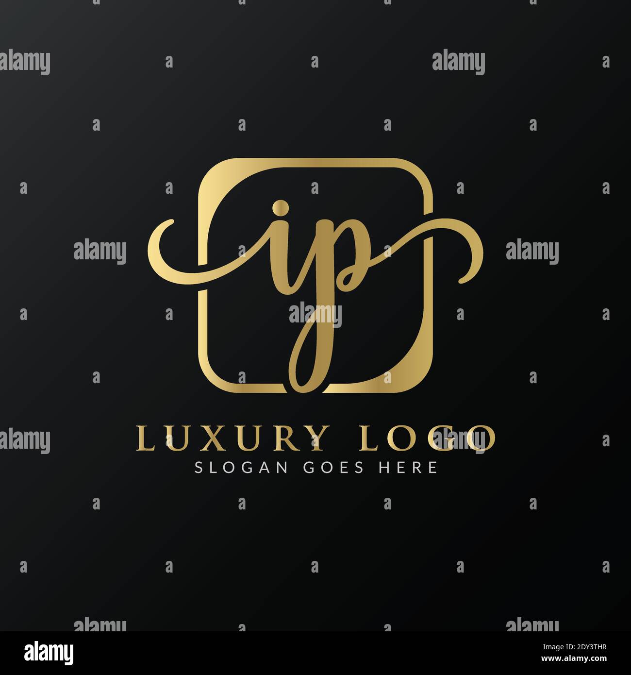 Modello vettoriale di progettazione del logo della lettera IP iniziale. Design astratto con logo IP Letter Luxury Illustrazione Vettoriale