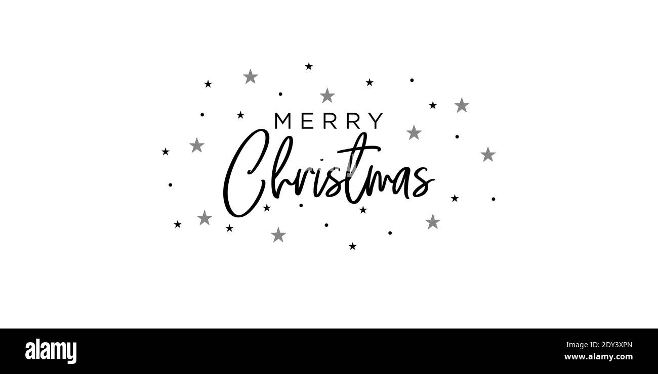 Allegro Natale rosso scritta mano iscrizione al disegno di vacanza invernale. Tipografia creativa per il Poster regalo di saluto di festa. Stile font Calligraphy Illustrazione Vettoriale