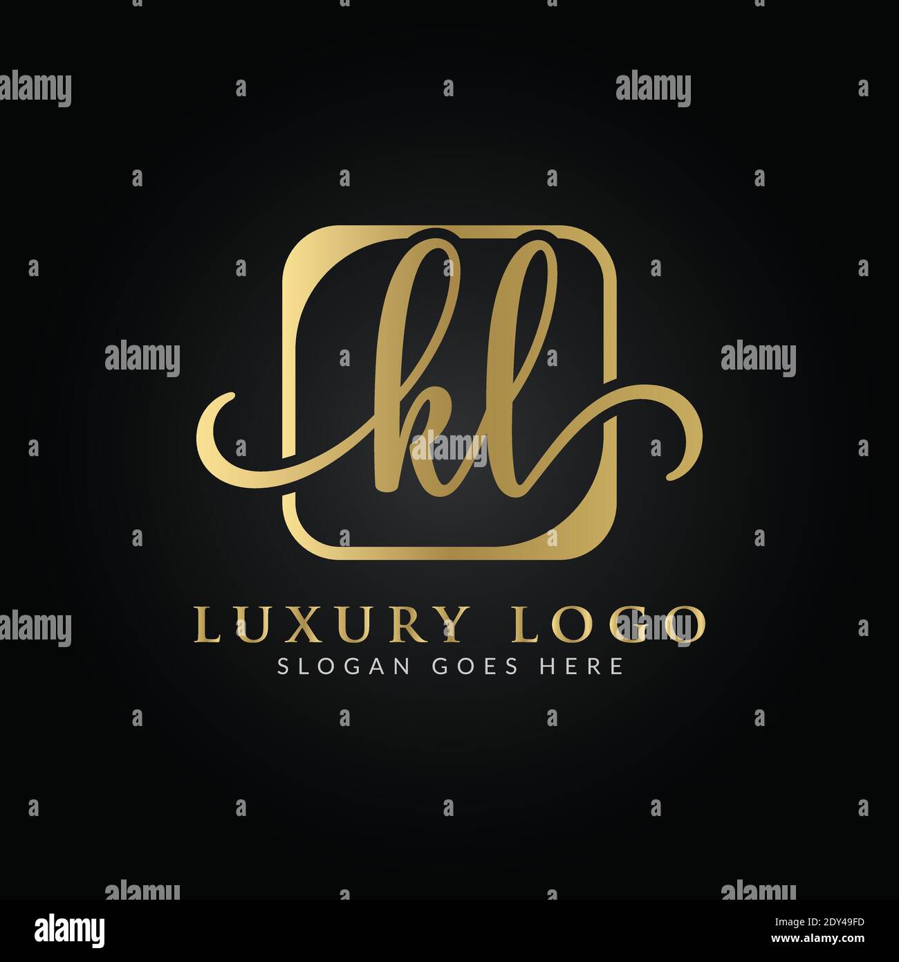 Modello vettoriale di progettazione del logo KL con lettera collegata. Creative Abstract KL Luxury Logo Design Illustrazione vettoriale Illustrazione Vettoriale