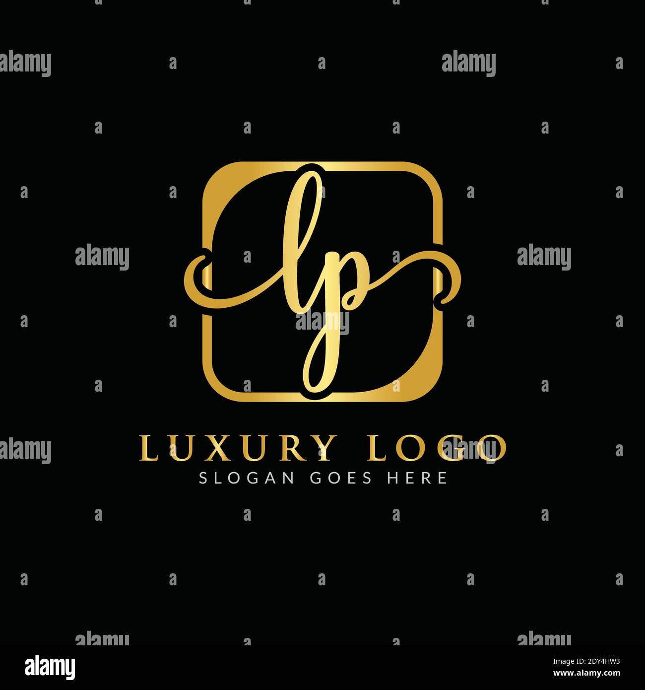 Modello vettoriale di progettazione del logo della lettera LP iniziale. Design con logo LLP Luxury Letter Illustrazione Vettoriale