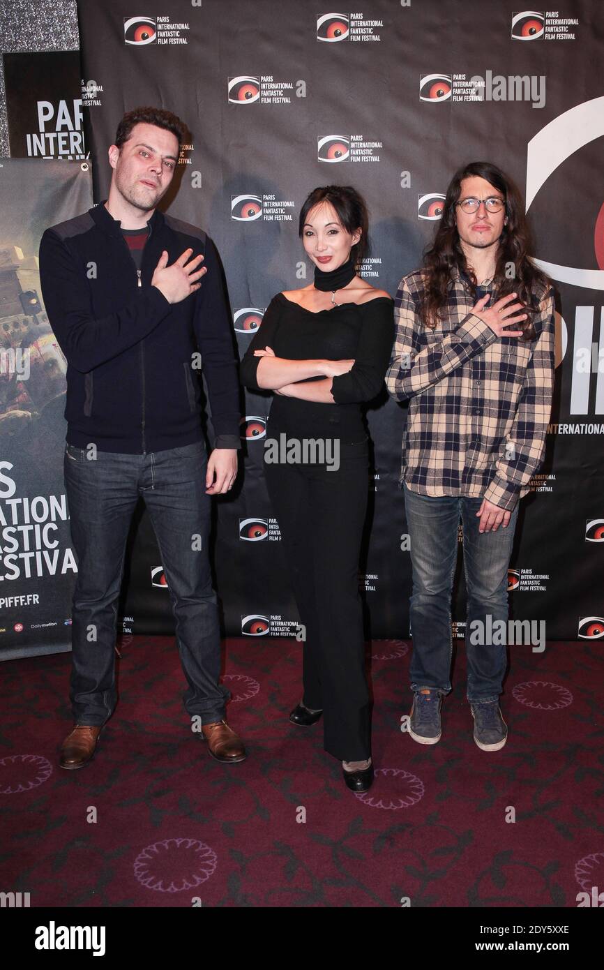 ESCLUSIVA - Antoine Blossier, Celine Tran (Katsuni) e Bastien vives in occasione dell'apertura del IV Festival Internazionale del Film fantastico di Parigi (PIFFF) che si è tenuto a Gaumont Opera Capucinesin Parigi, Francia, il 18 novembre 2014. Foto di Audrey Poree/ABACAPRESS.COM Foto Stock