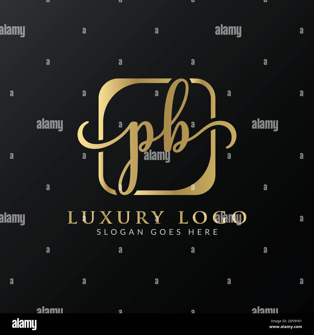 Modello vettoriale di tipografia moderna di progettazione iniziale di lettere di PB Logo. Creative Luxury PB Logo Vector. Illustrazione Vettoriale