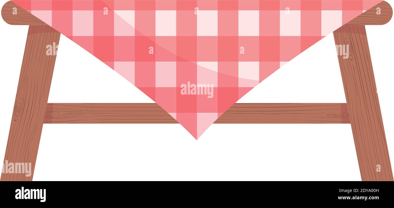 tavolo con tovaglia da picnic su sfondo bianco, disegno colorato,  illustrazione vettoriale Immagine e Vettoriale - Alamy