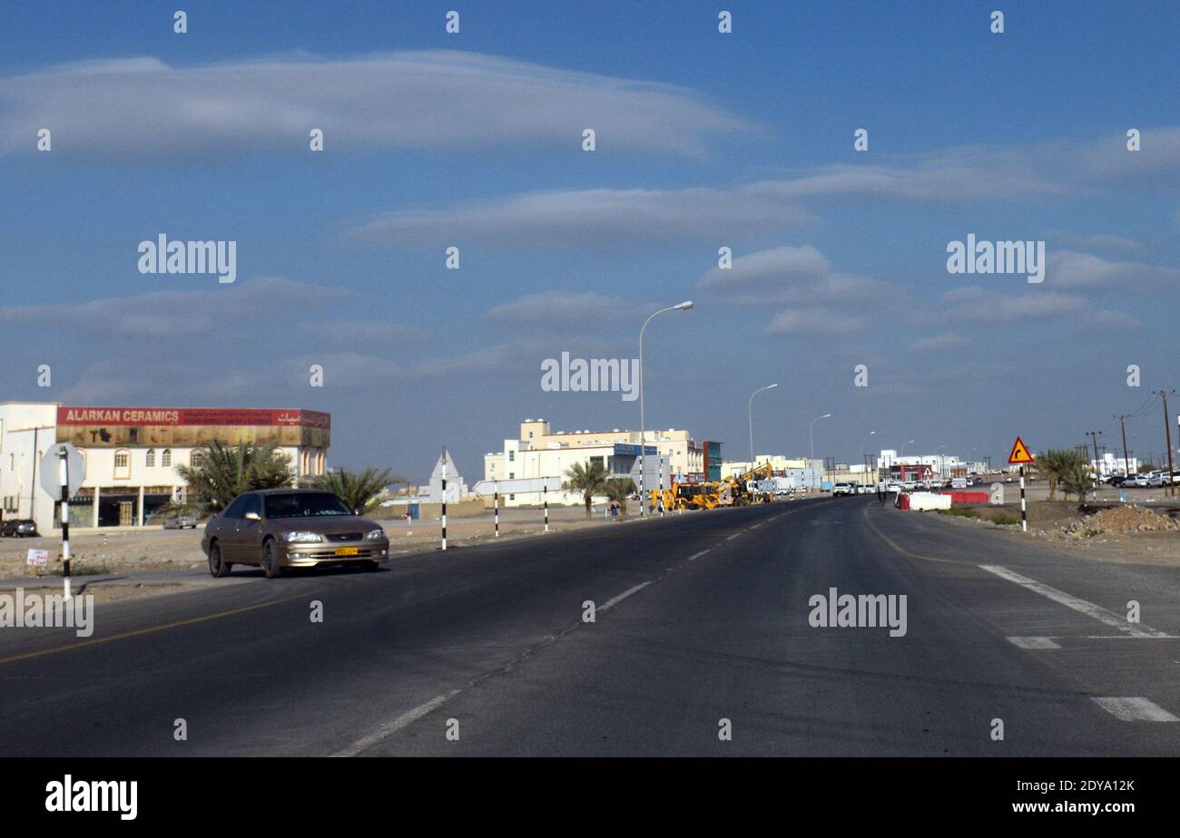 Viaggio su strada in Oman. Foto Stock