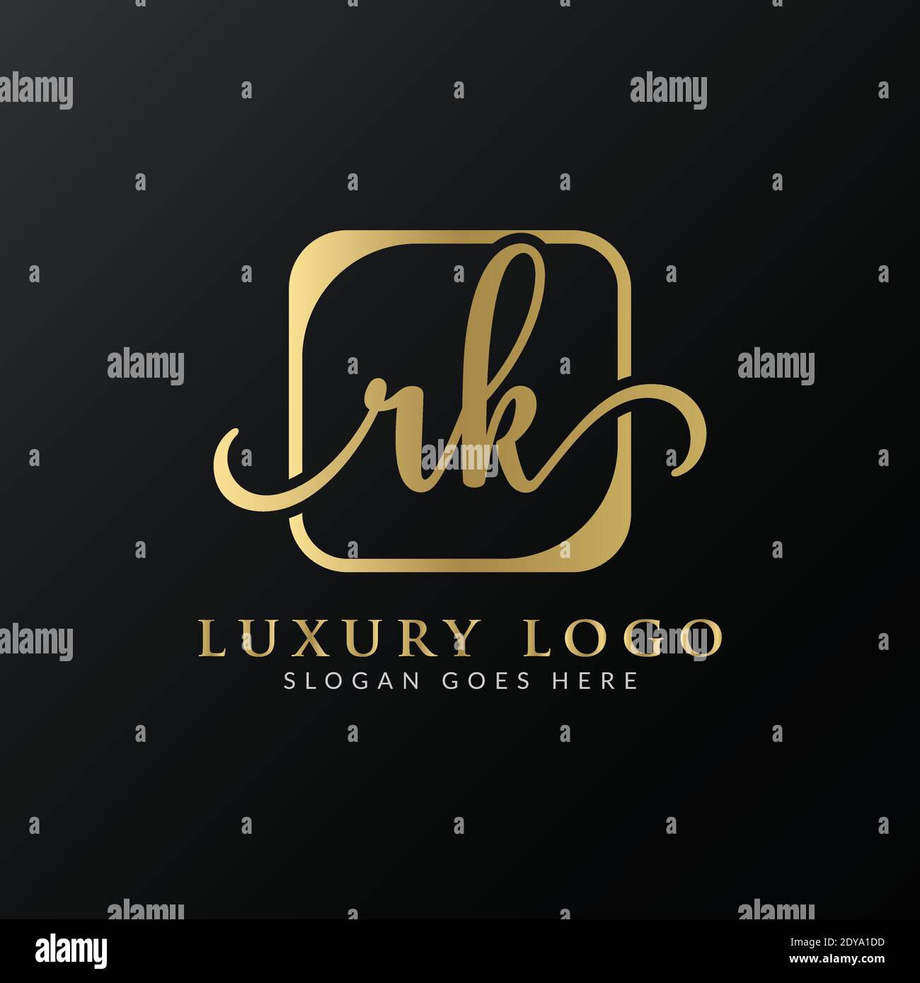 Initial rk letter Logo Design Typography moderna modello vettoriale. Design con logo Creative Luxury letter rk. Illustrazione Vettoriale