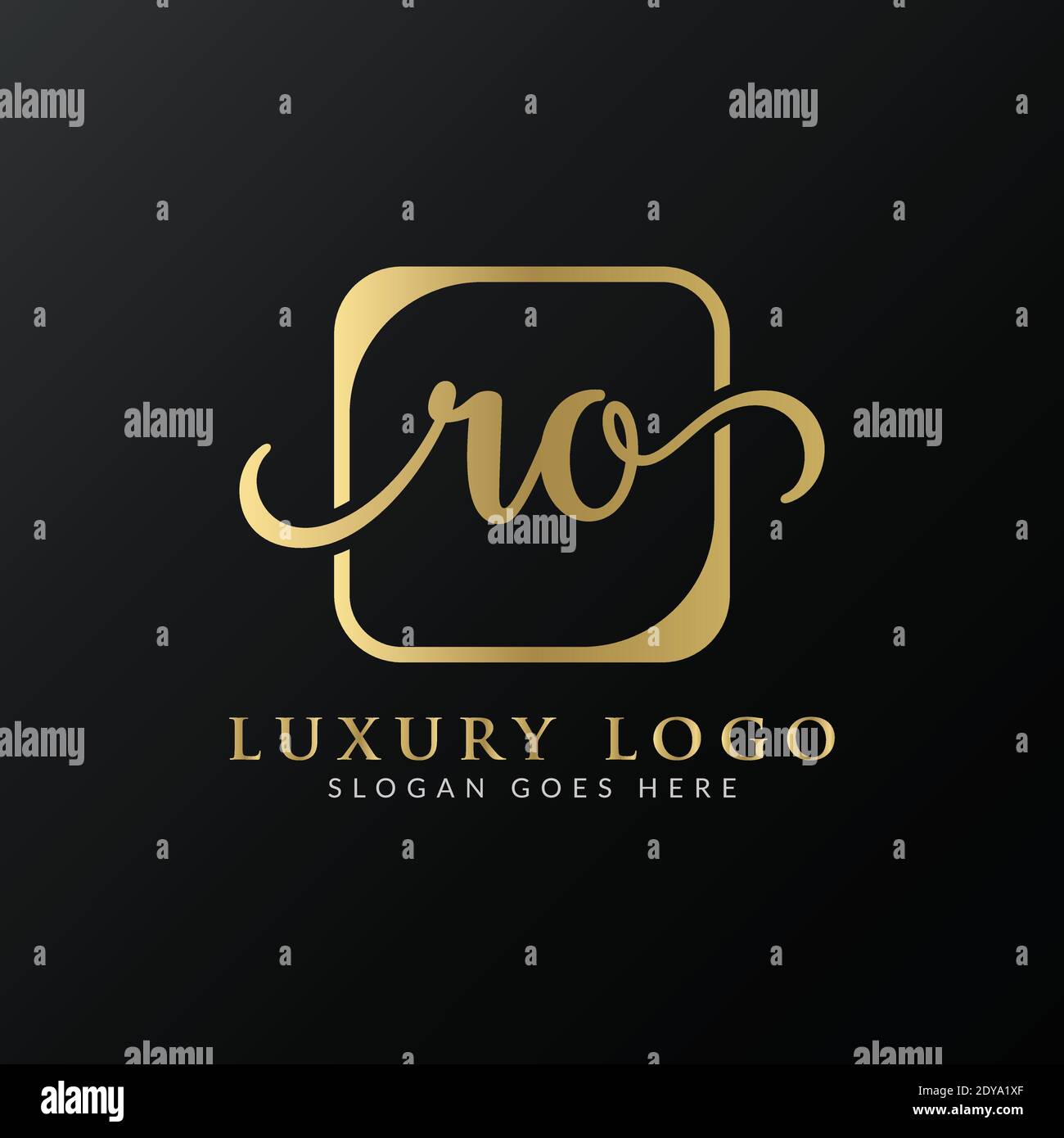 Initial ro letter Logo Design tipografia moderna modello vettoriale. Design creativo con logo Letter ro Luxury. Illustrazione Vettoriale