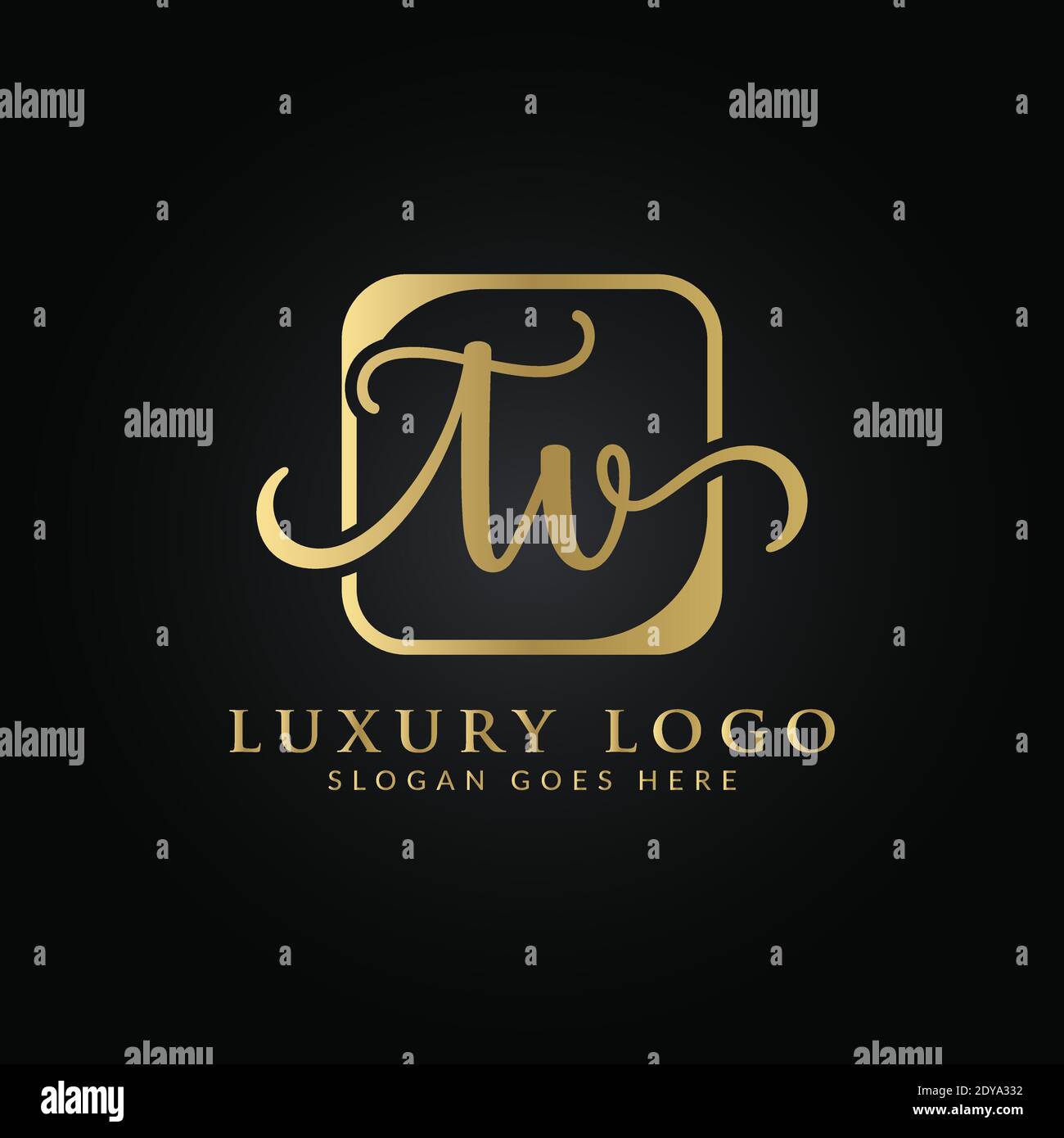 Modello vettoriale iniziale del logo della lettera TV. Design astratto con logo Letter TV di lusso Illustrazione Vettoriale