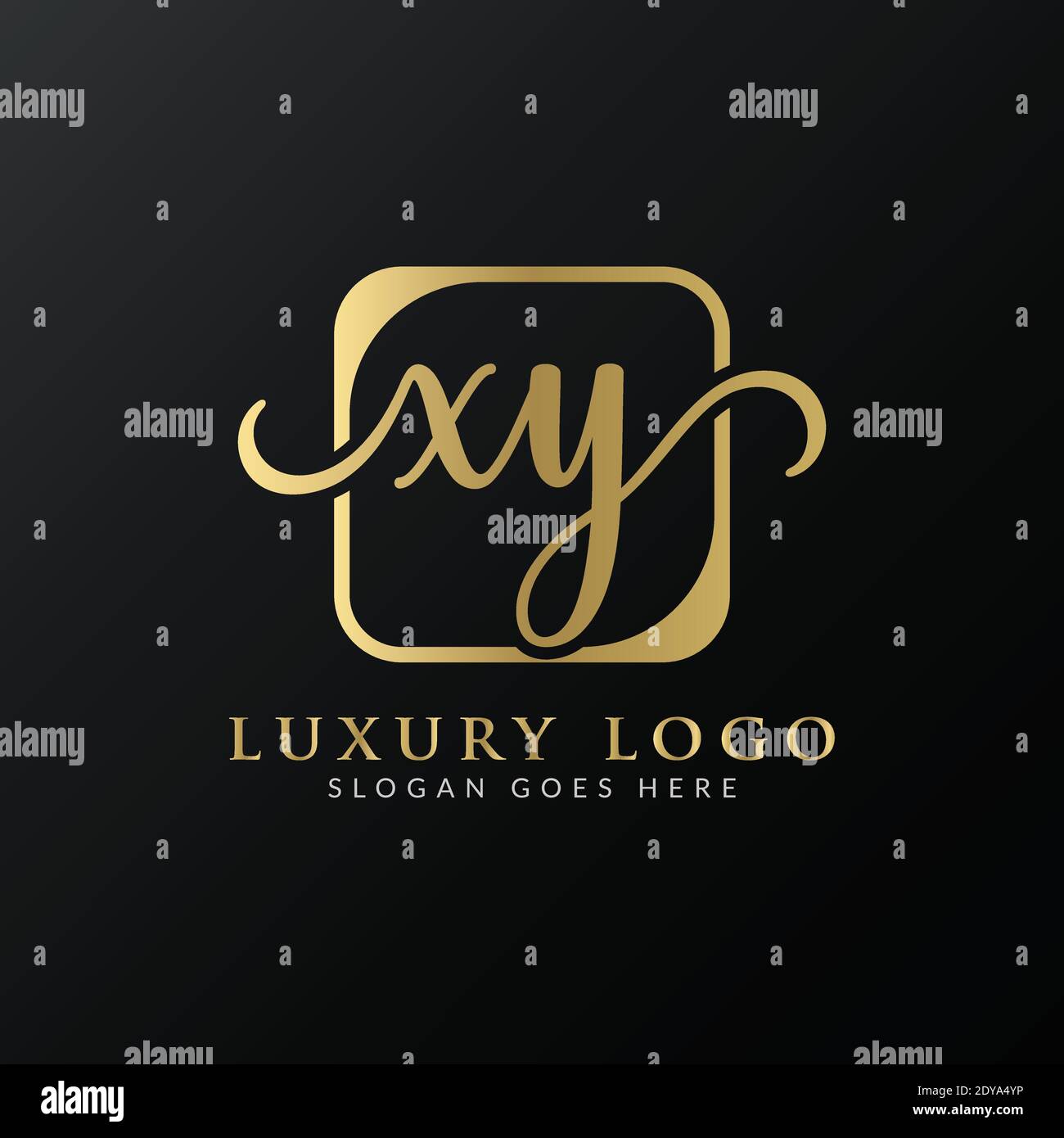 Modello vettoriale per il design del logo Creative Letter XY. Design iniziale con logo Letter XY di lusso Illustrazione Vettoriale