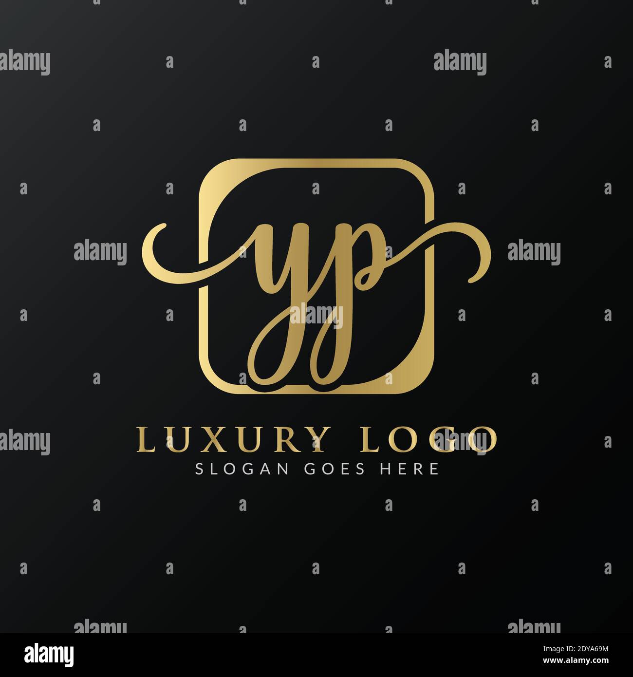 Modello vettoriale di progettazione logo YP. Illustrazione iniziale di YP Vector Letter Luxury Illustrazione Vettoriale
