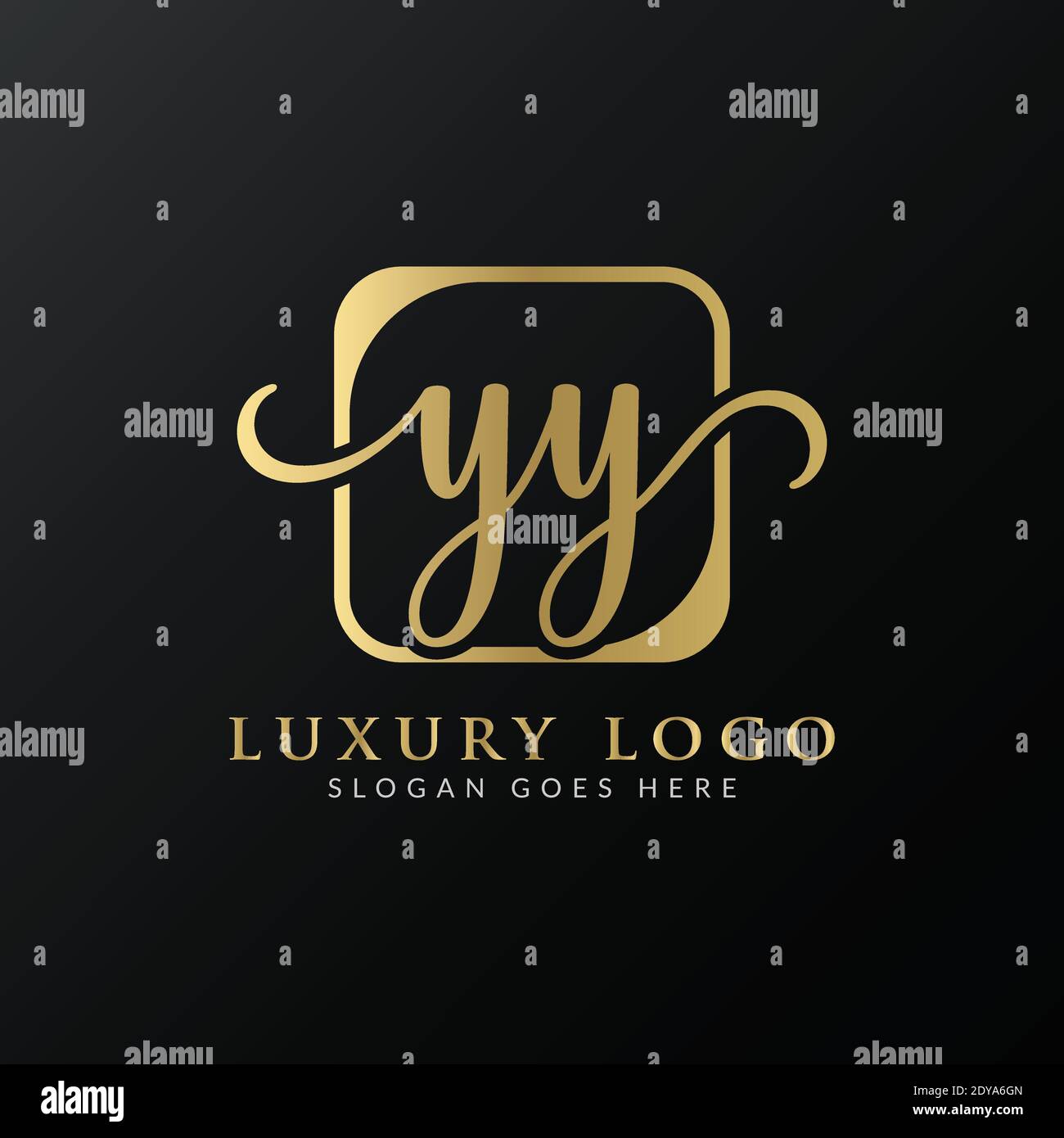 Modello vettoriale di progettazione logo YY. Illustrazione iniziale di YY Vector Letter Luxury Illustrazione Vettoriale