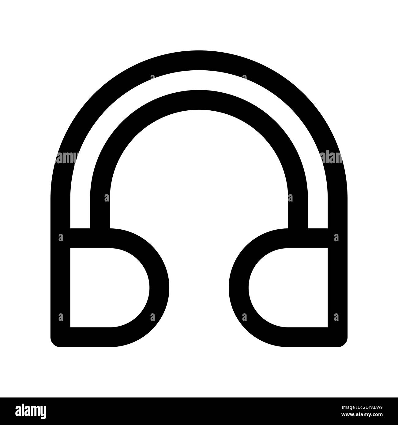 Vettore icona cuffia, illustrazione simbolo musicale, adatto per elemento interfaccia utente. Isolato su sfondo bianco. Illustrazione Vettoriale