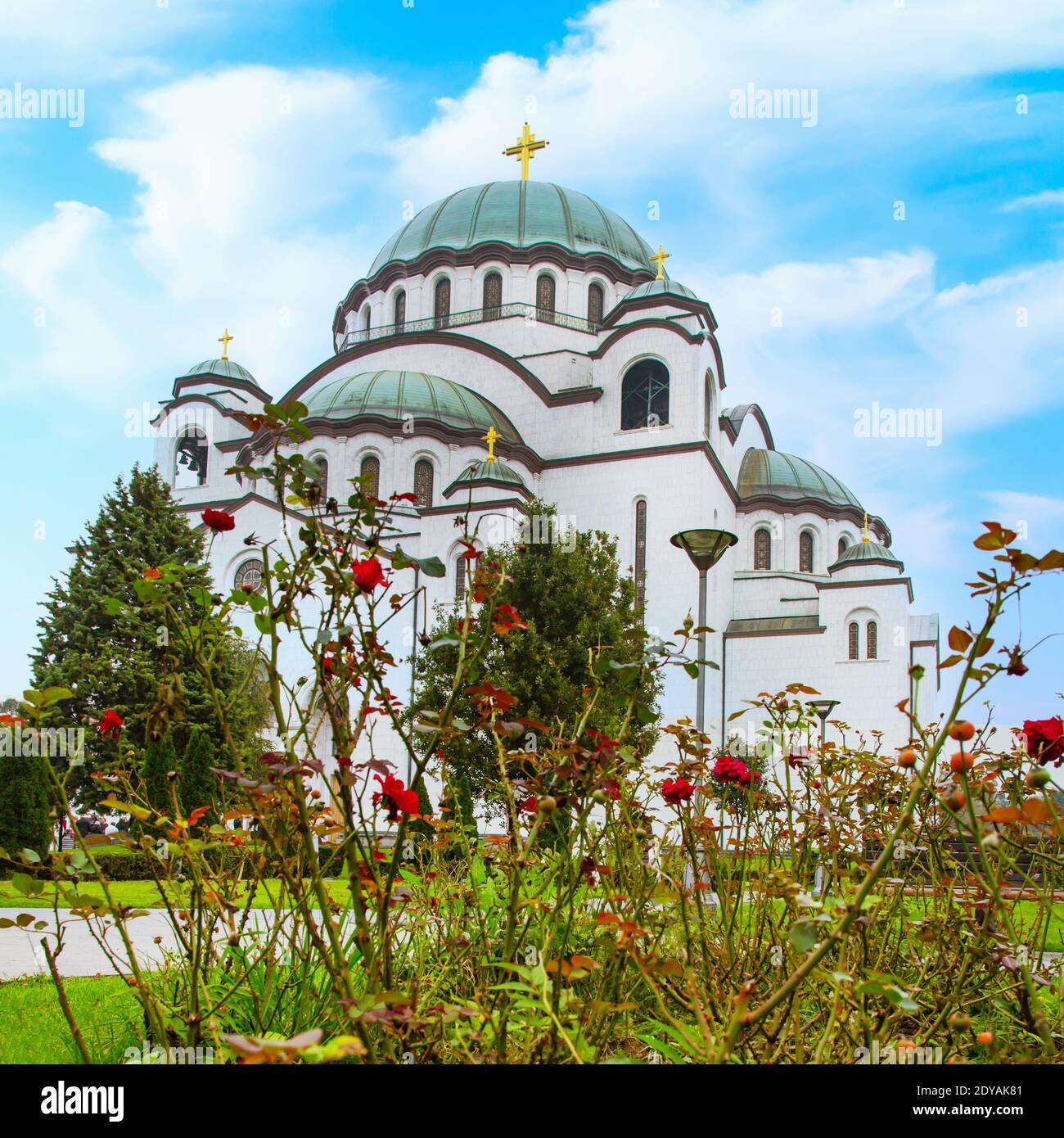 La Cattedrale di San Sava a Belgrado, Serbia, la più grande chiesa ortodossa serba Foto Stock