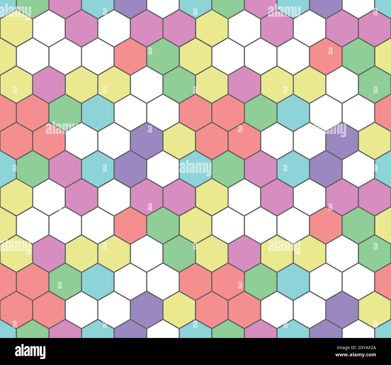 Dettagli colorati motivo a nido d'ape moderno senza cuciture, texture miele d'arte. Motivo esagonale a nido d'ape colorato. Design moderno e morbido. Illustrazione Vettoriale