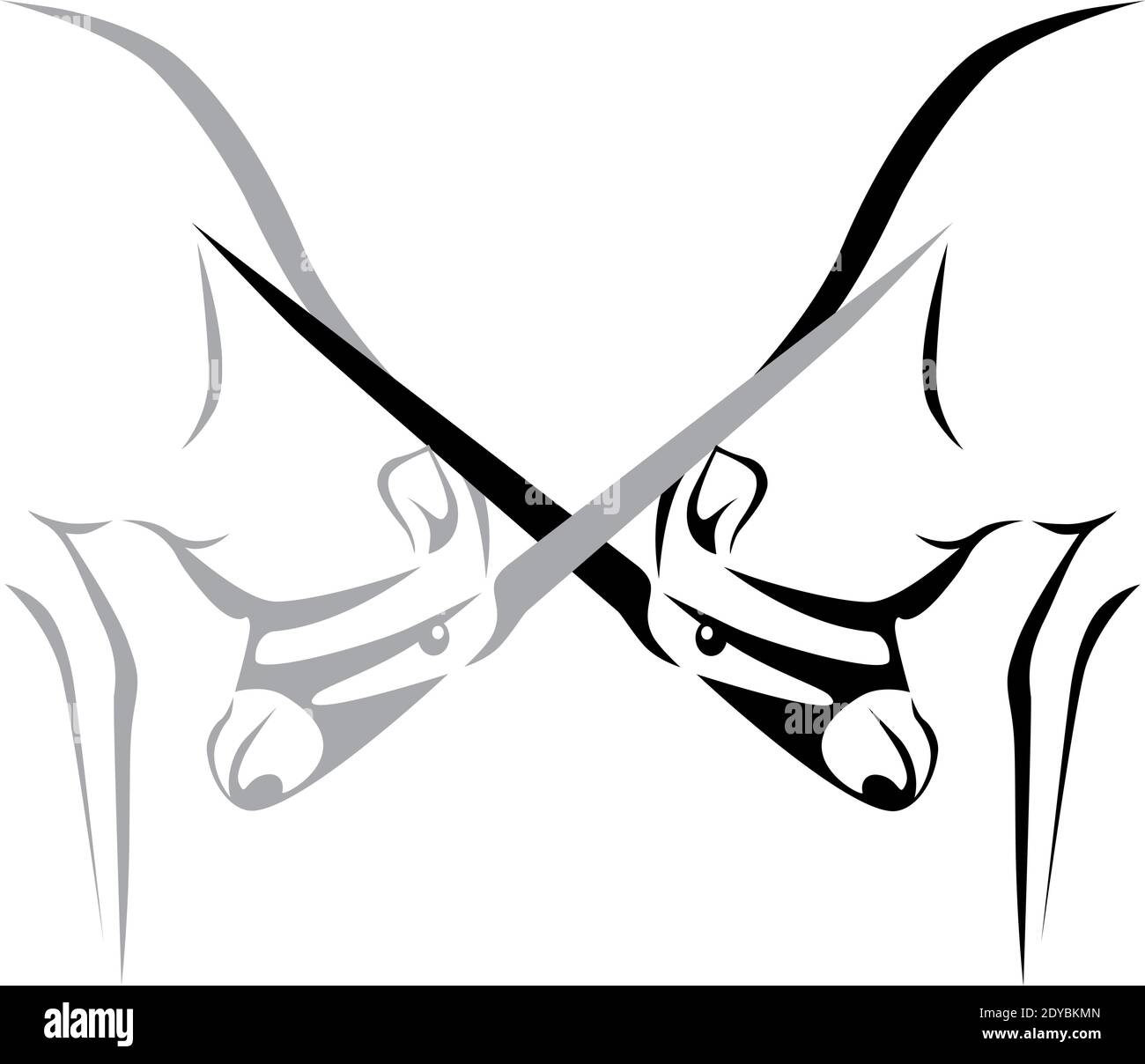 L'orice Arabo è una specie di antilope raro. Illustrazione vettoriale a livelli facilmente modificabile. Animali selvatici. Illustrazione Vettoriale