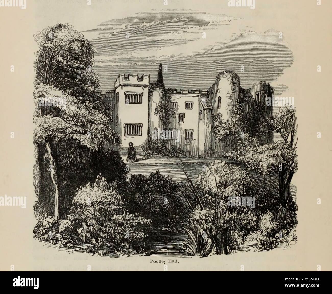 Poolley Hall dal libro The Wanderings of a pen and matite di Palmer, F. P. (Francis Paul); Illustrated by Crowquill, Alfred, [Alfred Henry Forrester] pubblicato a Londra da Geremia How nel 1846 Foto Stock