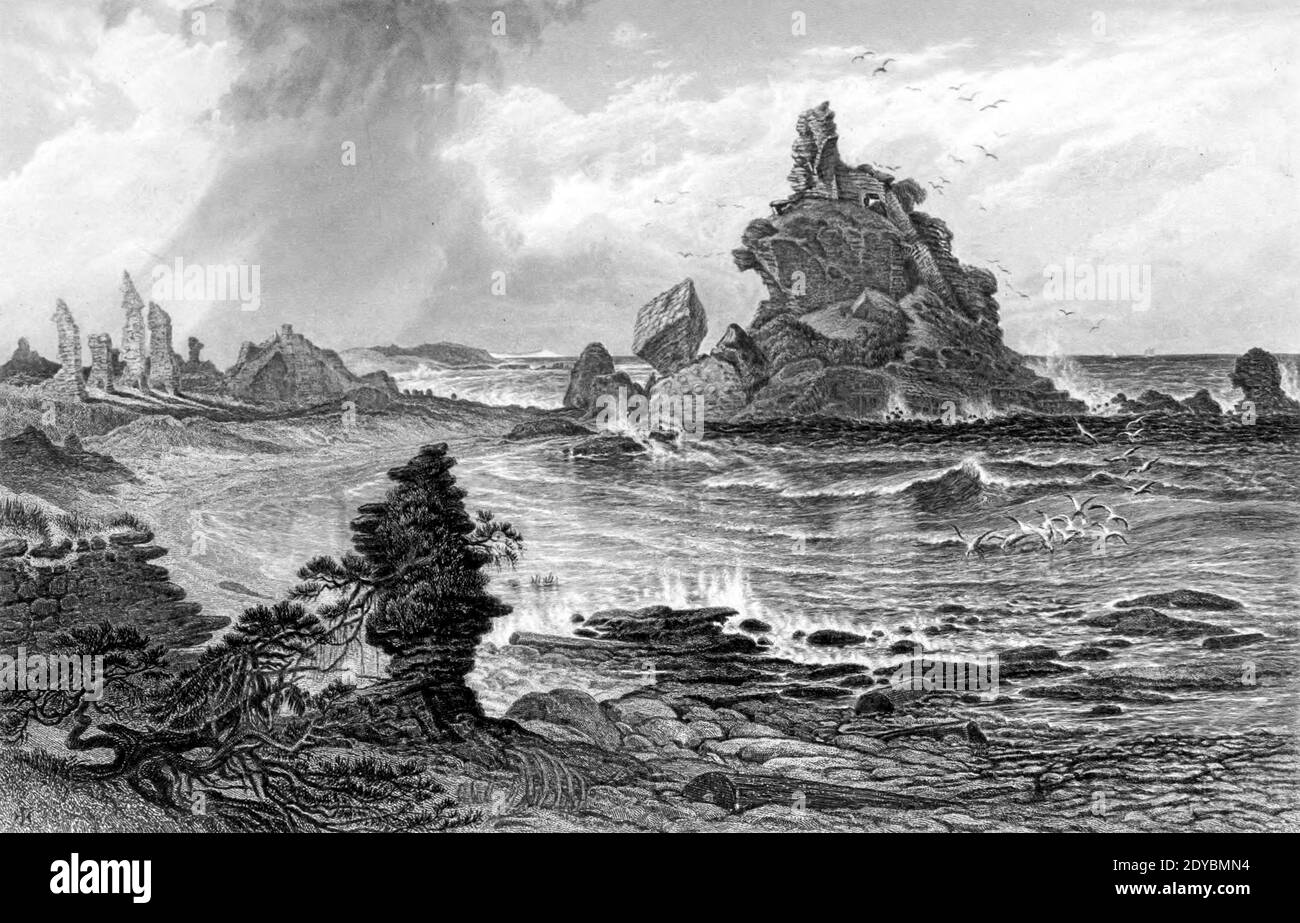 Incisione sull'acciaio di Cesarea [Cesarea Maritima], Palestina dal libro 'pittoresca Palestina, Sinai ed Egitto' di Wilson, Charles William, Sir, 1836-1905; Lane-Poole, Stanley, 1854-1931 Volume 3. Pubblicato in da J. S. Virtue e Co 1883 Foto Stock