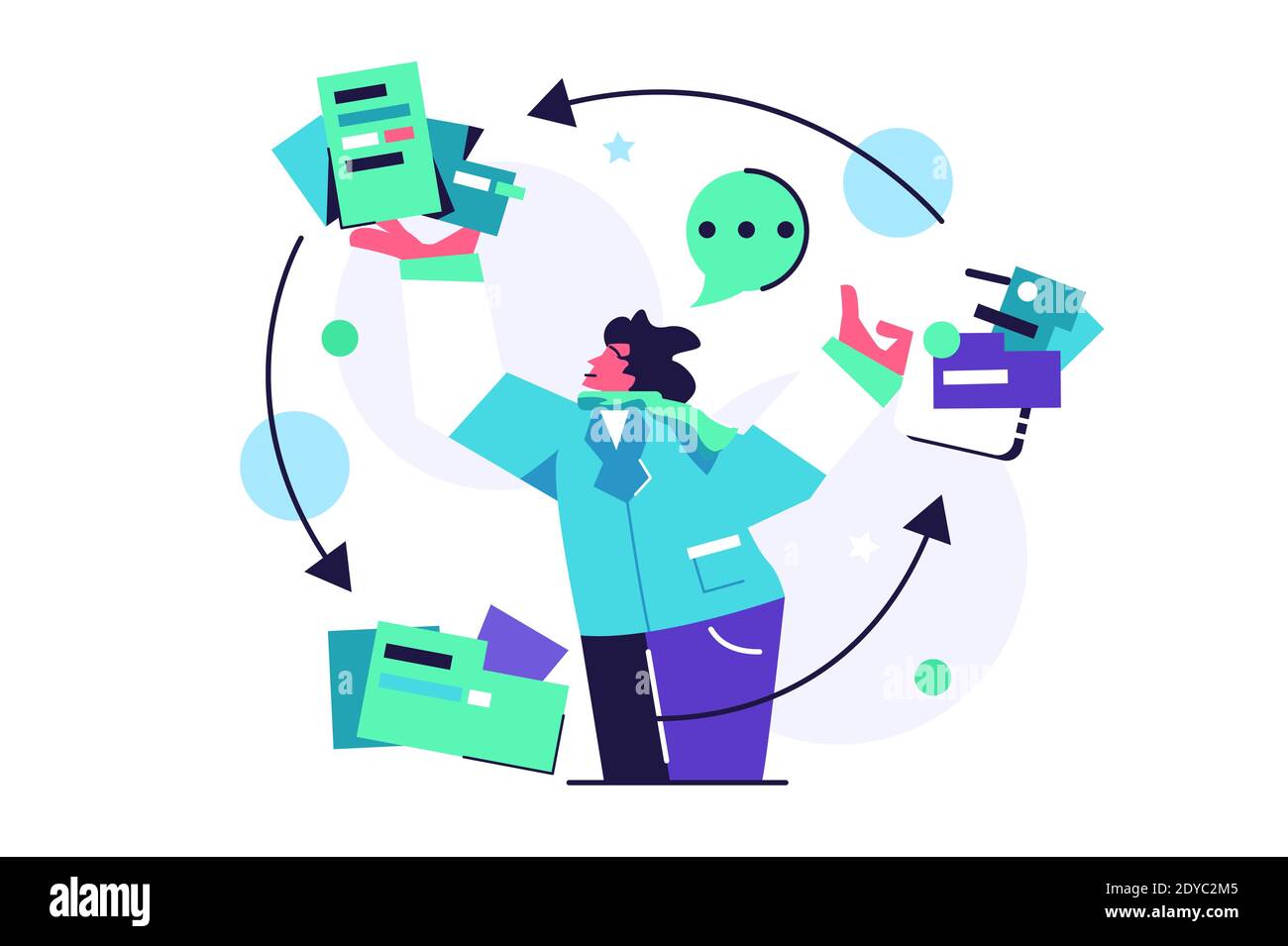 La ragazza si occupa delle lime che vanno in circolazione Illustrazione Vettoriale