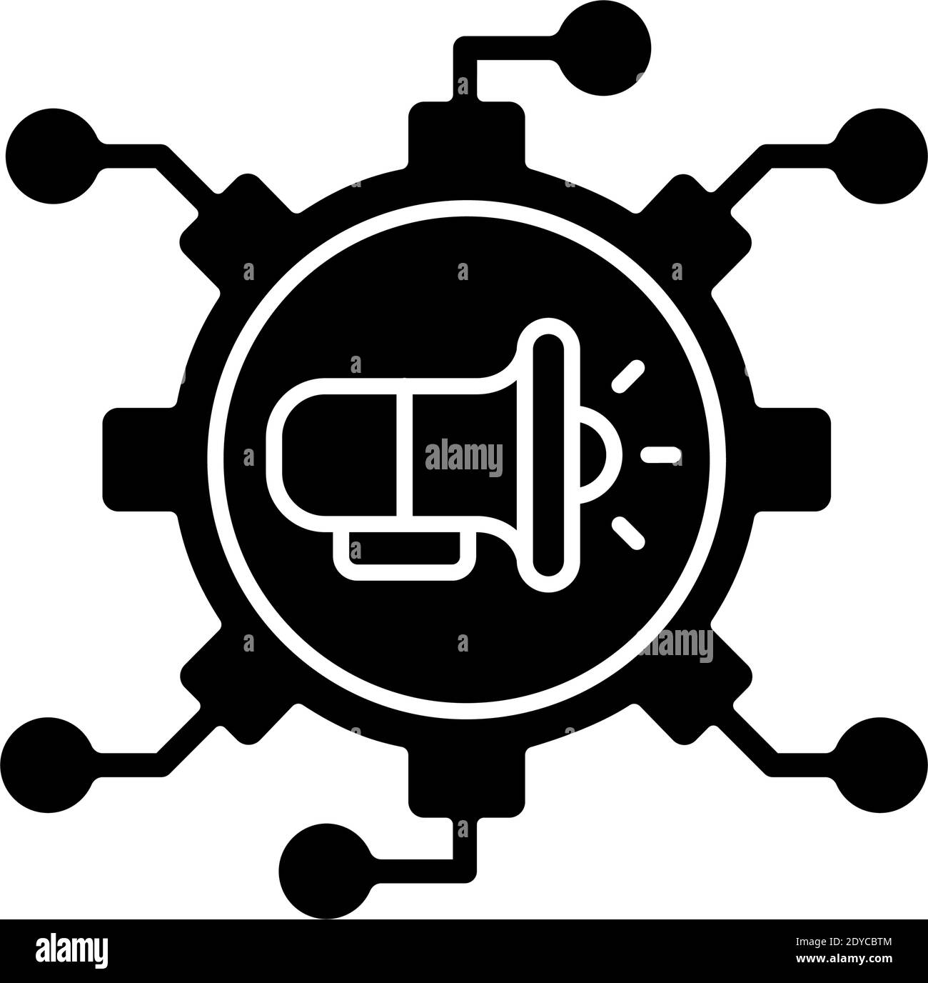 Icona di glifo nero di marketing virale Illustrazione Vettoriale